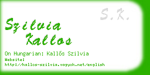 szilvia kallos business card
